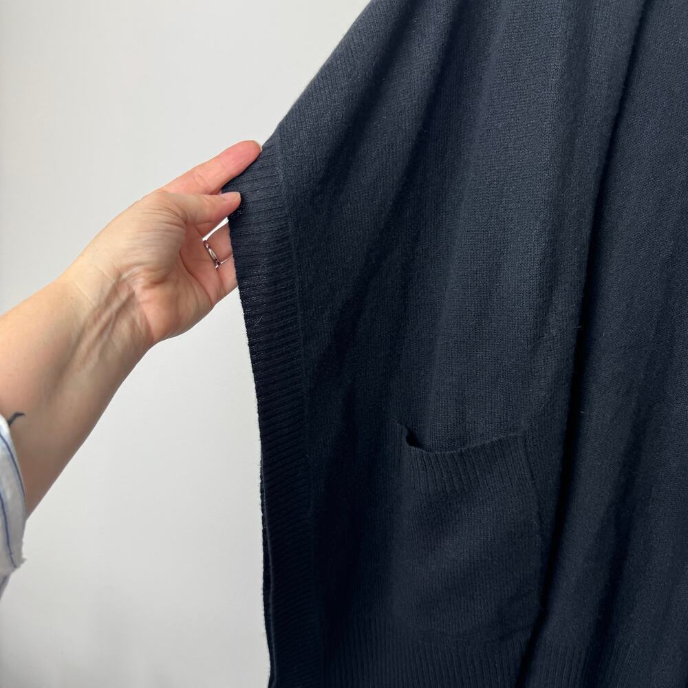 Halogen 100% Cashmere Easy Throw On Ruana in Black - One Size - Picture 3 of 7